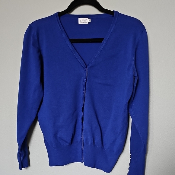 Cielo Office Spring Women's Blue Cardigan Sweater Medium - Picture 1 of 7